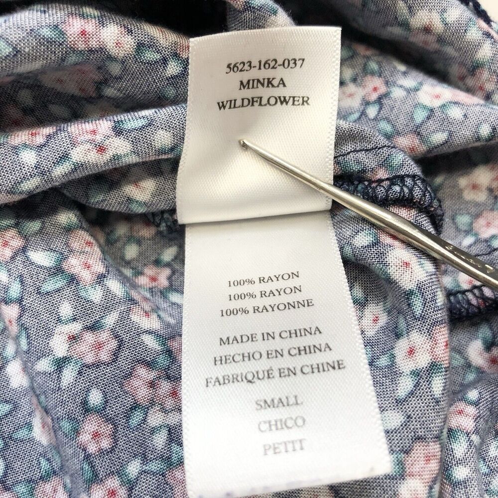 RAILS Tie Front Romper Floral Minka Wildflower Relaxed Blue Short Sleeves Small - Picture 6 of 8